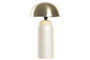 DKD Home Decor - Lámpara de Sobremesa Colección Gllef, Ambiente Glam, Acabado Perlado, Dorado y Beige, Forma Seta, Tipo Bombilla E27, Dimensiones 28x28x50 cm