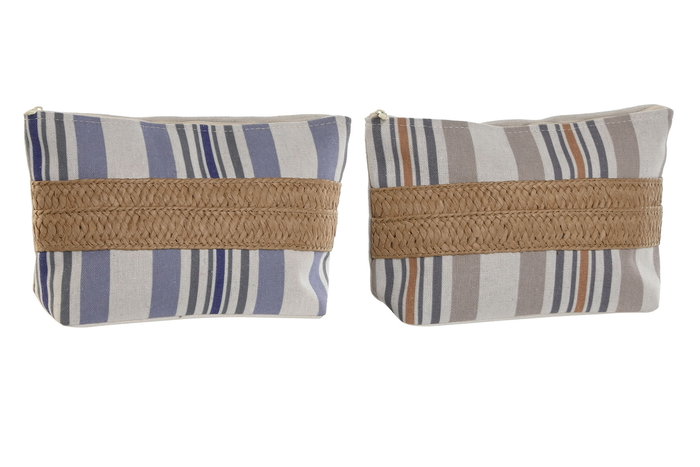 DKD Home Decor Neceser Mediterraneo Beige Lila 25 x 7 x 15 cm (2 Unidades) DKD Home Decor Neceser Mediterraneo Beige Lila 25 x 7 x 15 cm (2 Unidades)