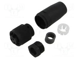 LUMBERG AUTOMATION Conector industrial hembra 7/8 pulg con 3 pines IP67 negro