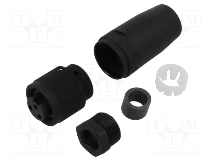 LUMBERG AUTOMATION Conector industrial hembra 7/8 pulg con 3 pines IP67 negro LUMBERG AUTOMATION Conector industrial hembra 7/8 pulg con 3 pines IP67 negro