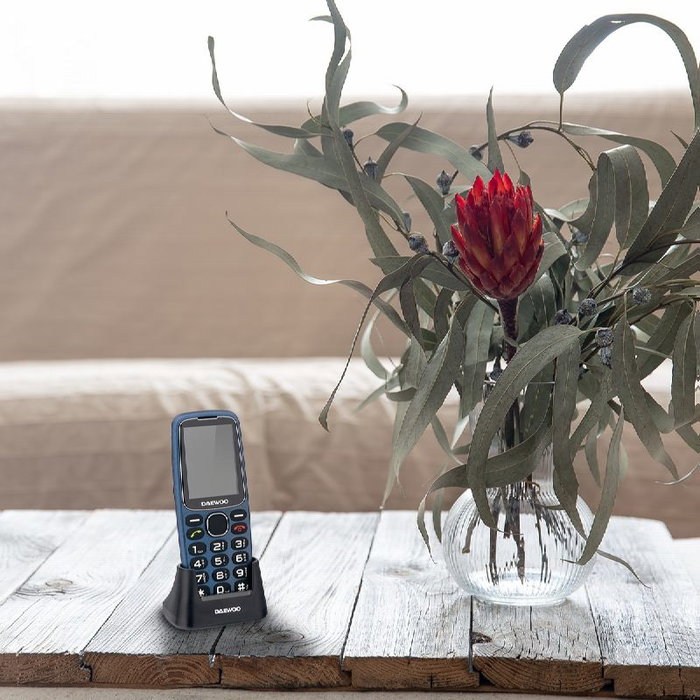 Daewoo Senior Pant 2.4 Teléfono Móvil - Pantalla 2.4 Pulgadas, Cámara, Radio FM, Luz SOS y Linterna, Color Azul