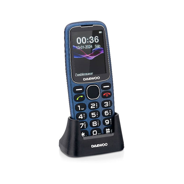 Daewoo Senior Pant 2.4 Teléfono Móvil - Pantalla 2.4 Pulgadas, Cámara, Radio FM, Luz SOS y Linterna, Color Azul
