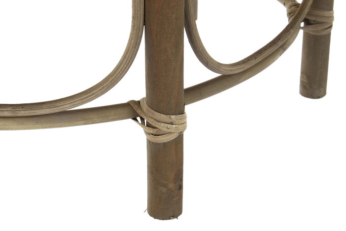 DKD Home Decor Mesita Auxiliar Balines Natural Ratán Set de 2 Piezas 61 x 52 x 61 cm