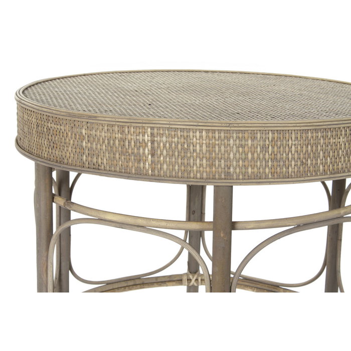 DKD Home Decor Set de 2 Mesitas Auxiliares de Ratán Natural DKD Home Decor Set de 2 Mesitas Auxiliares de Ratán Natural