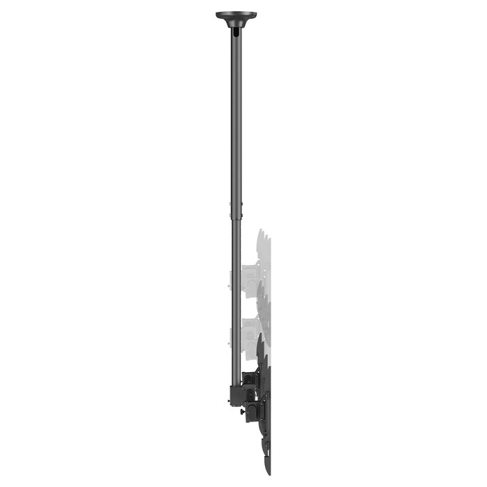 EQUIP Soporte de Techo Dual para 2 Pantallas 32"-60" / Hasta 40 Kg por Pantalla / Giratorio 180 Grados / VESA 200x200 a 600x400 / Negro - 650376