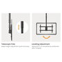 EQUIP Soporte de Techo Dual para 2 Pantallas 32"-60" / Hasta 40 Kg por Pantalla / Giratorio 180 Grados / VESA 200x200 a 600x400 / Negro - 650376