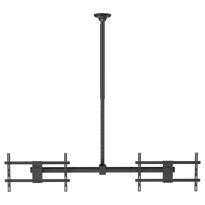 EQUIP Soporte de Techo Dual para 2 Pantallas 32"-60" / Hasta 40 Kg por Pantalla / Giratorio 180 Grados / VESA 200x200 a 600x400 / Negro - 650376