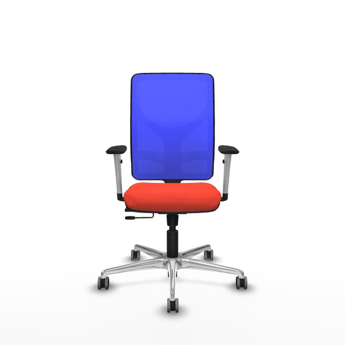 PIQUERAS Y CRESPO Silla de oficina Motilla con mecanismo Sincro/Traslack, Tela Naranja oscuro y Malla Azul