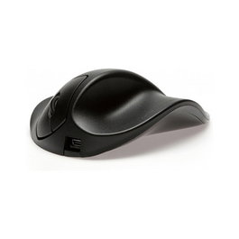 BakkerElkhuizen HandShoeMouse Wireless Ratón Ergonómico para Mano Derecha, Óptico 1000 DPI, Inalámbrico RF, Tamaño L, Negro, Batería Recargable