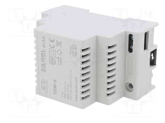 ZAMEL Transformador de Red 15VA 230VAC a 8V para Raíl DIN