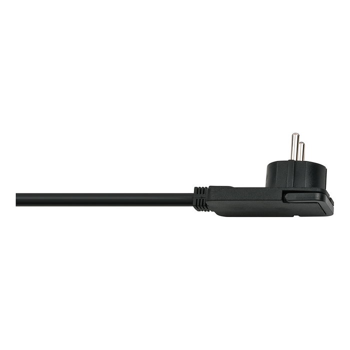 Brennenstuhl Cable de extensión con conector de ángulo plano, 10 metros, negro