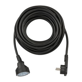 Brennenstuhl Cable de extensión con conector de ángulo plano, 10 metros, negro