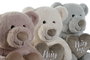 DKD Home Decor Surtido de 3 Peluches Oso Corazón (Azul, Rosa, Blanco) de Poliéster
