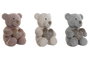 DKD Home Decor Surtido de 3 Peluches Oso Corazón (Azul, Rosa, Blanco) de Poliéster