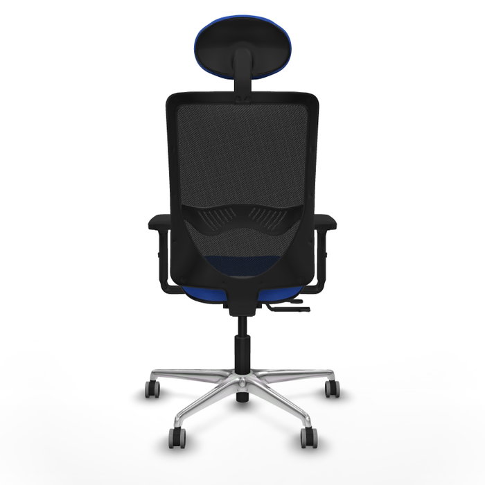 PIQUERAS Y CRESPO Silla de oficina Zulema con mecanismo Sincro/Traslack, Tela Azul y Malla Negra