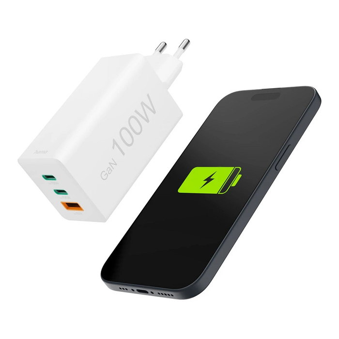 Hama 00201997 Cargador rápido GaN 65W, 2x USB-C PD, 1x USB-A QC, Blanco Hama 00201997 Cargador rápido GaN 65W, 2x USB-C PD, 1x USB-A QC, Blanco