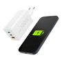 Hama 00201997 Cargador rápido GaN 65W, 2x USB-C PD, 1x USB-A QC, Blanco