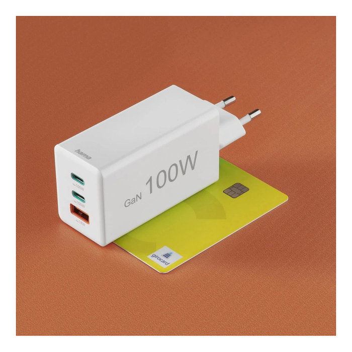 Hama 00201997 Cargador rápido GaN 65W, 2x USB-C PD, 1x USB-A QC, Blanco Hama 00201997 Cargador rápido GaN 65W, 2x USB-C PD, 1x USB-A QC, Blanco