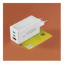 Hama 00201997 Cargador rápido GaN 65W, 2x USB-C PD, 1x USB-A QC, Blanco