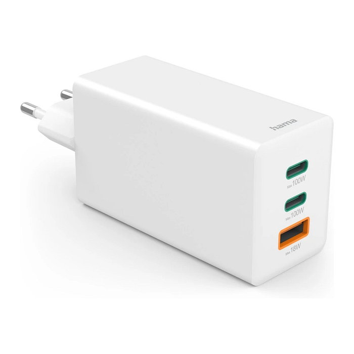 Hama 00201997 Cargador rápido GaN 65W, 2x USB-C PD, 1x USB-A QC, Blanco Hama 00201997 Cargador rápido GaN 65W, 2x USB-C PD, 1x USB-A QC, Blanco