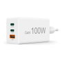 Hama 00201997 Cargador rápido GaN 65W, 2x USB-C PD, 1x USB-A QC, Blanco