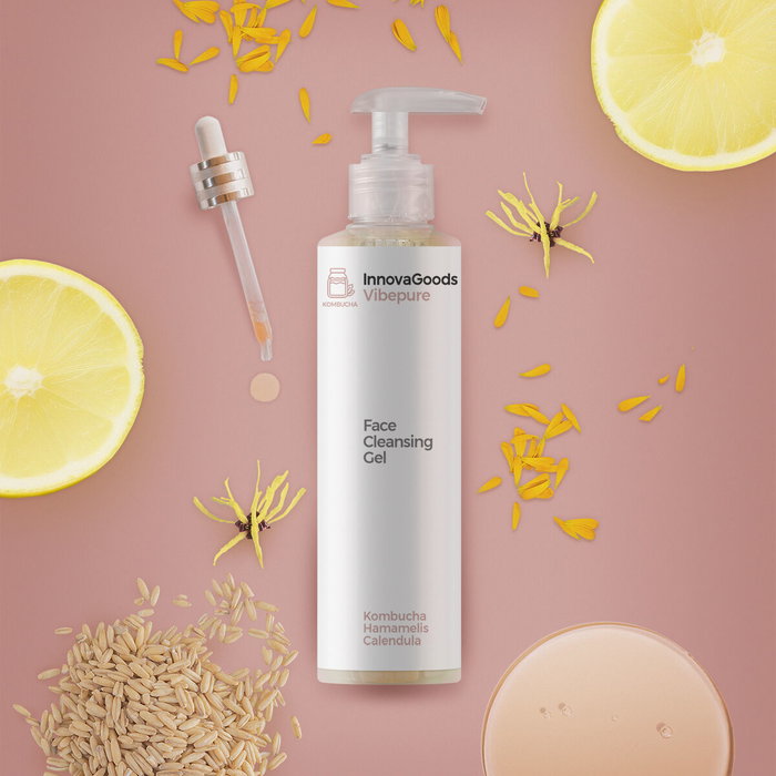 Pack Hidrolimpiador Facial de Impurezas Recargable y Gel Limpiador Facial Kombucha Vibepure 200 ml InnovaGoods