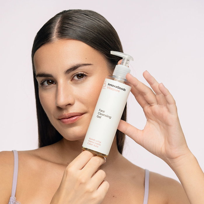 Pack Hidrolimpiador Facial de Impurezas Recargable y Gel Limpiador Facial Kombucha Vibepure 200 ml InnovaGoods