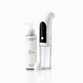 Pack Hidrolimpiador Facial de Impurezas Recargable y Gel Limpiador Facial Kombucha Vibepure 200 ml InnovaGoods