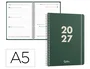 Liderpapel Agenda de Oficina 2027 Espiral Basic Semana Vista A5 Bilingüe Verde