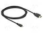 DeLOCK Cable High Speed HDMI con Ethernet, HDMI tipo A a Micro, 2m