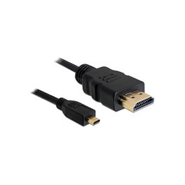 DeLOCK Cable HDMI High Speed con Ethernet, Macho a Macho, 2m (Tipo A a Micro D)