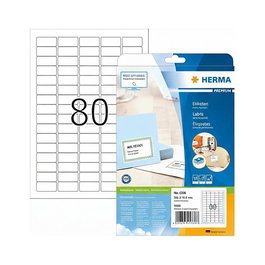 HERMA 4336 Etiquetas A4 Adhesivas 35,6x16,9mm Papel Mate Blanco Pack 2000 Unidades