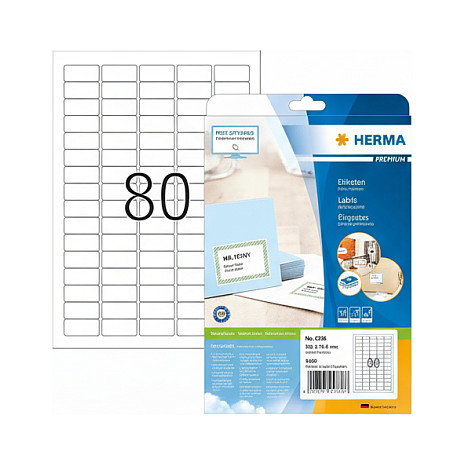 HERMA 4336 Etiquetas A4 Adhesivas 35,6x16,9mm Papel Mate Blanco Pack 2000 Unidades HERMA 4336 Etiquetas A4 Adhesivas 35,6x16,9mm Papel Mate Blanco Pack 2000 Unidades