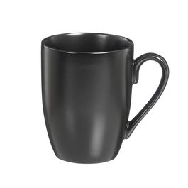 Caison Taza Yumei de Porcelana Mate Negro 350 ml, Pack de 6 Unidades