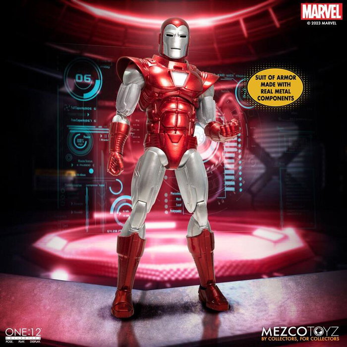 Mezco Toys Iron Man Silver Centurion Edition 16 cm Marvel One:12 Collective