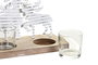 DKD Home Decor Portavelas de Madera y Metal con 2 Vasos