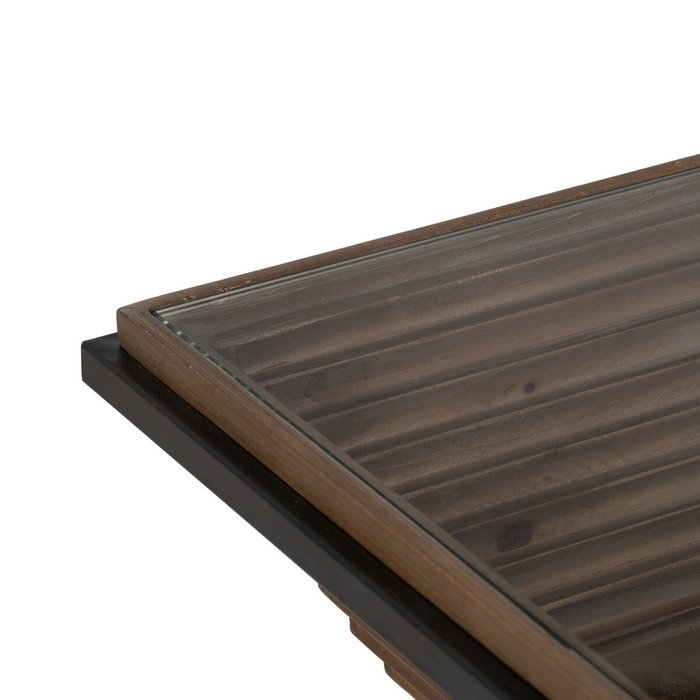 Ixia Mesa de Centro Natural-Negro en Madera y Metal