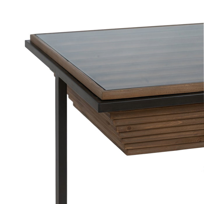 Ixia Mesa de Centro Natural-Negro en Madera y Metal