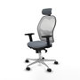 PIQUERAS Y CRESPO Silla de oficina Jorquera con mecanismo Sincro, Gris y Blanco