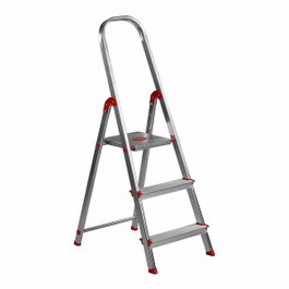 Rolser Escalera de Aluminio de 3 Peldaños, 59 cm Altura Plataforma