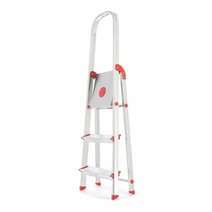 Rolser Escalera de Aluminio de 3 Peldaños, 59 cm Altura Plataforma