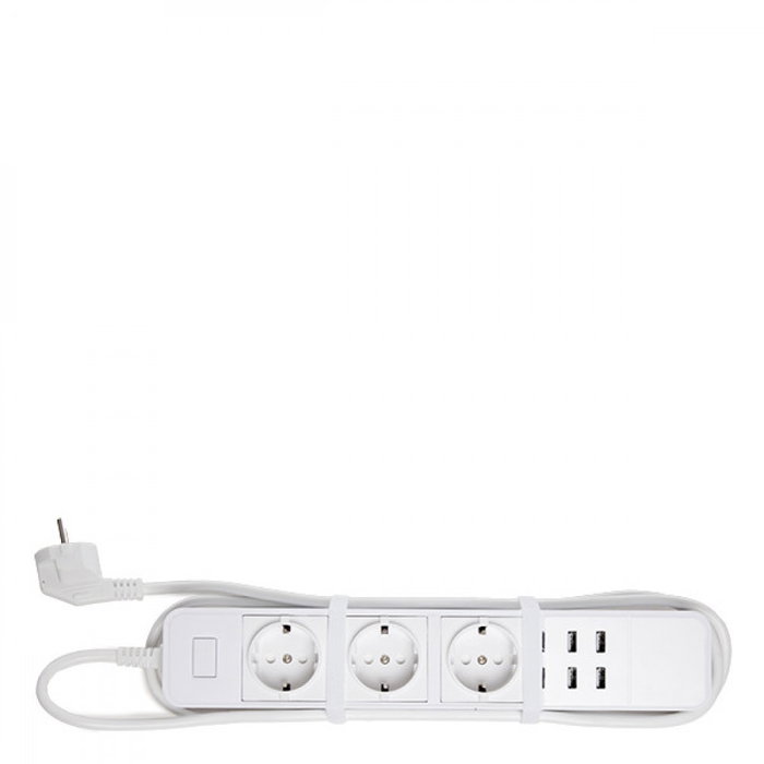 Enchufe Múltiple WiFi 3 Tomas Schuko 4 Puertos USB Compatible Amazon Alexa Google Home