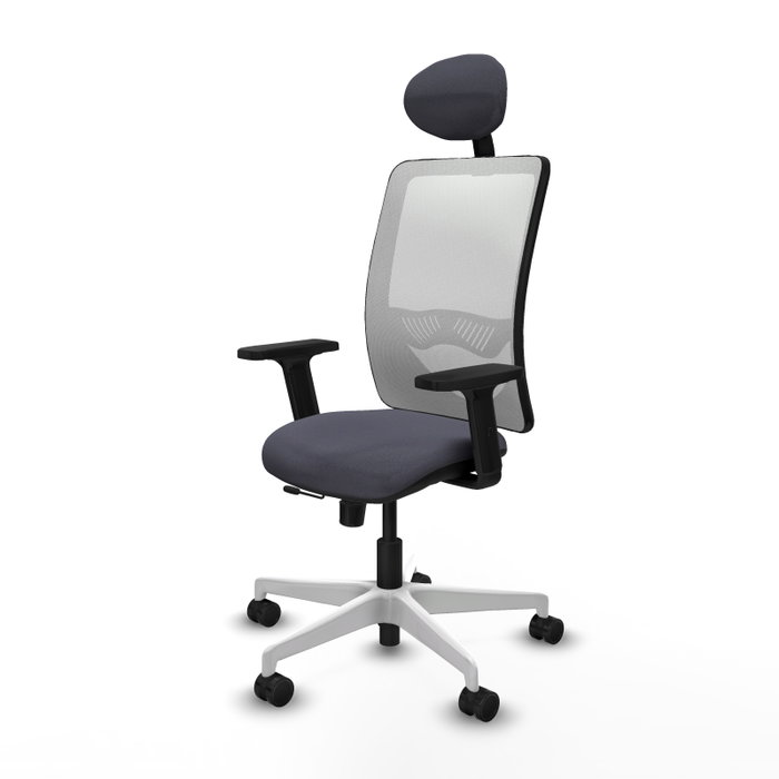 PIQUERAS Y CRESPO Silla de oficina Zulema con mecanismo Sincro/Traslack, Gris oscuro y Blanco PIQUERAS Y CRESPO Silla de oficina Zulema con mecanismo Sincro/Traslack, Gris oscuro y Blanco