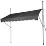 Toldo ajustable gris 2,50 x 1,20 m Tela poliéster Estructura acero Manivela Sí