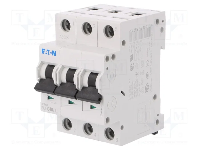 EATON ELECTRIC FAZ-C40/3 Interruptor magnetotérmico 3 polos 40A 15kA EATON ELECTRIC FAZ-C40/3 Interruptor magnetotérmico 3 polos 40A 15kA