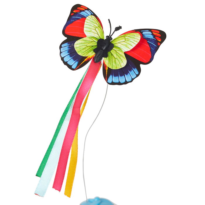 The Concept Factory Juego Interactivo Mariposa Voladora Para Gatos Mon Chat Mon Ch - Con 2 Mariposas y Botón On/Off, 20x18.5x30 cm