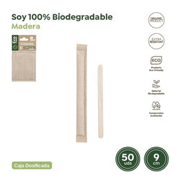 Set de 12 Bolsas de 50 Paletinas de Madera 90x5x1 mm (Set de 12)