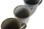 DKD Home Decor Juego de 3 Tazas de Gres Esmaltado 350 ml Surtidas