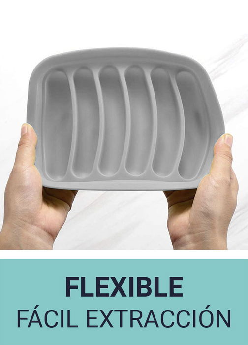 Quttin Molde para Salchichas de Silicona para Microondas 18 cm x 3 cm x 18.5 cm (24 Unidades)