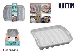 Quttin Molde para Salchichas de Silicona para Microondas 18 cm x 3 cm x 18.5 cm (24 Unidades)